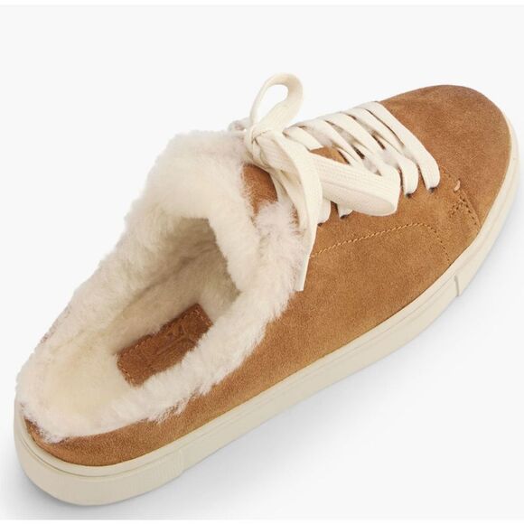 Frye Ivey genuine shearling sneaker mule in soft silky brown leather sz 8.5 NWB - Picture 3 of 9
